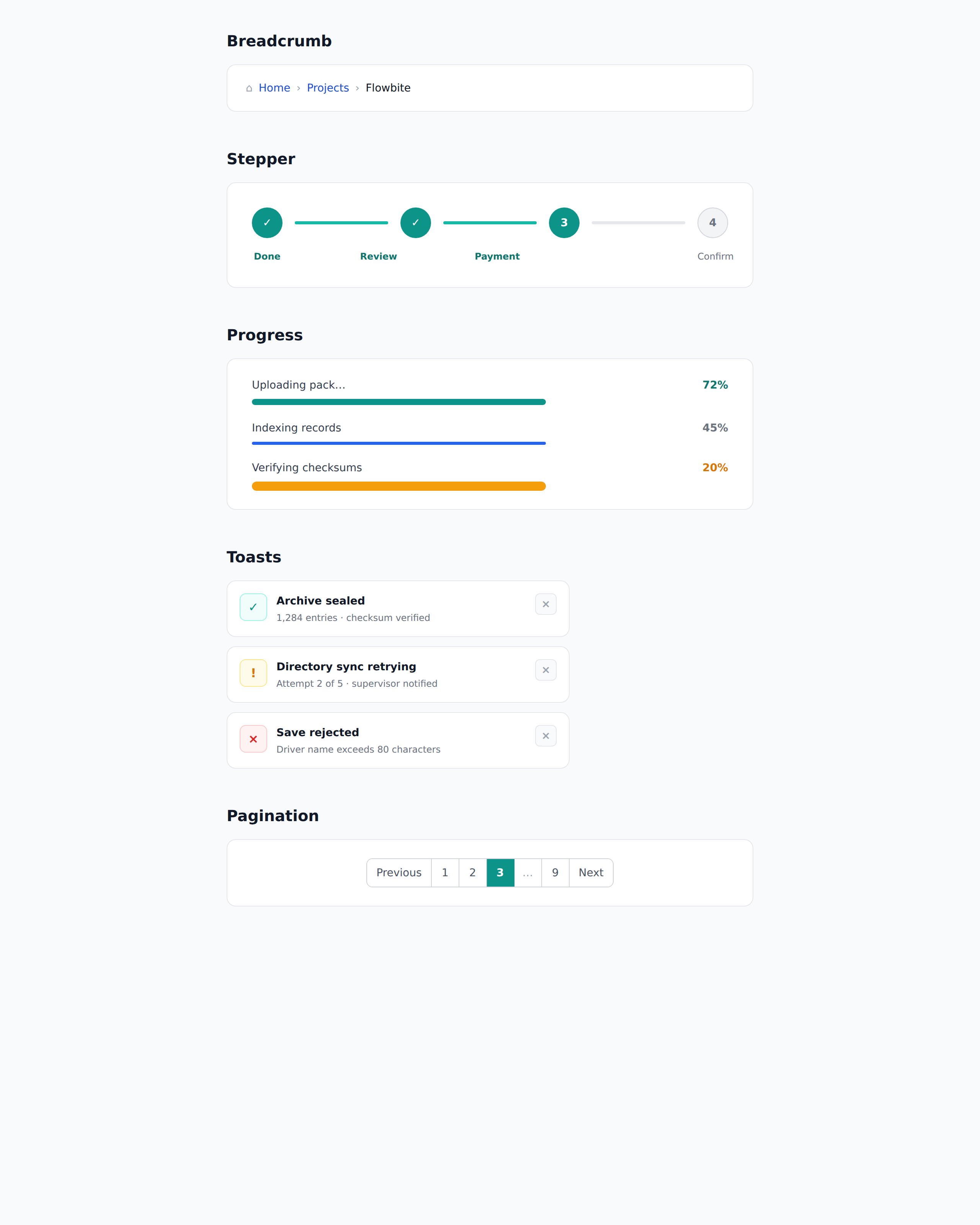Navigation and feedback components rendered by Chromium